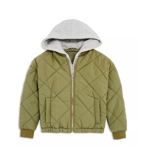 Blank NYC Girls’ Quilted Hooded Jacket-Big kids